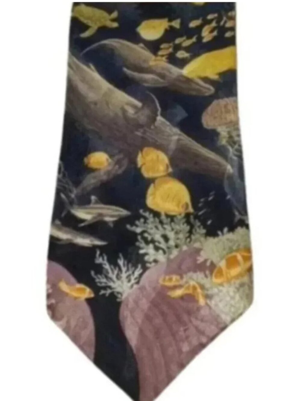 Vintage Silk Tie - Endangered Species of the Sea U.S.A.